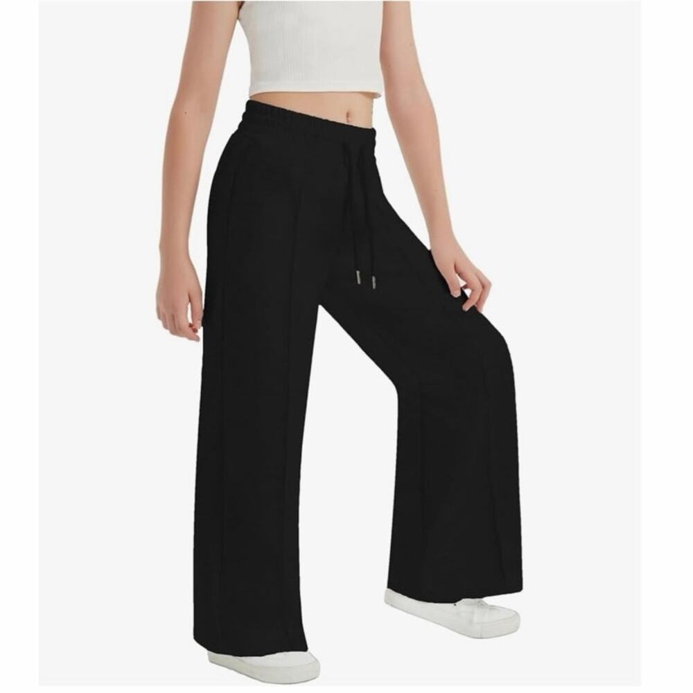 EXARUS Girls Wide Leg Sweatpants | Size 12Y | Black